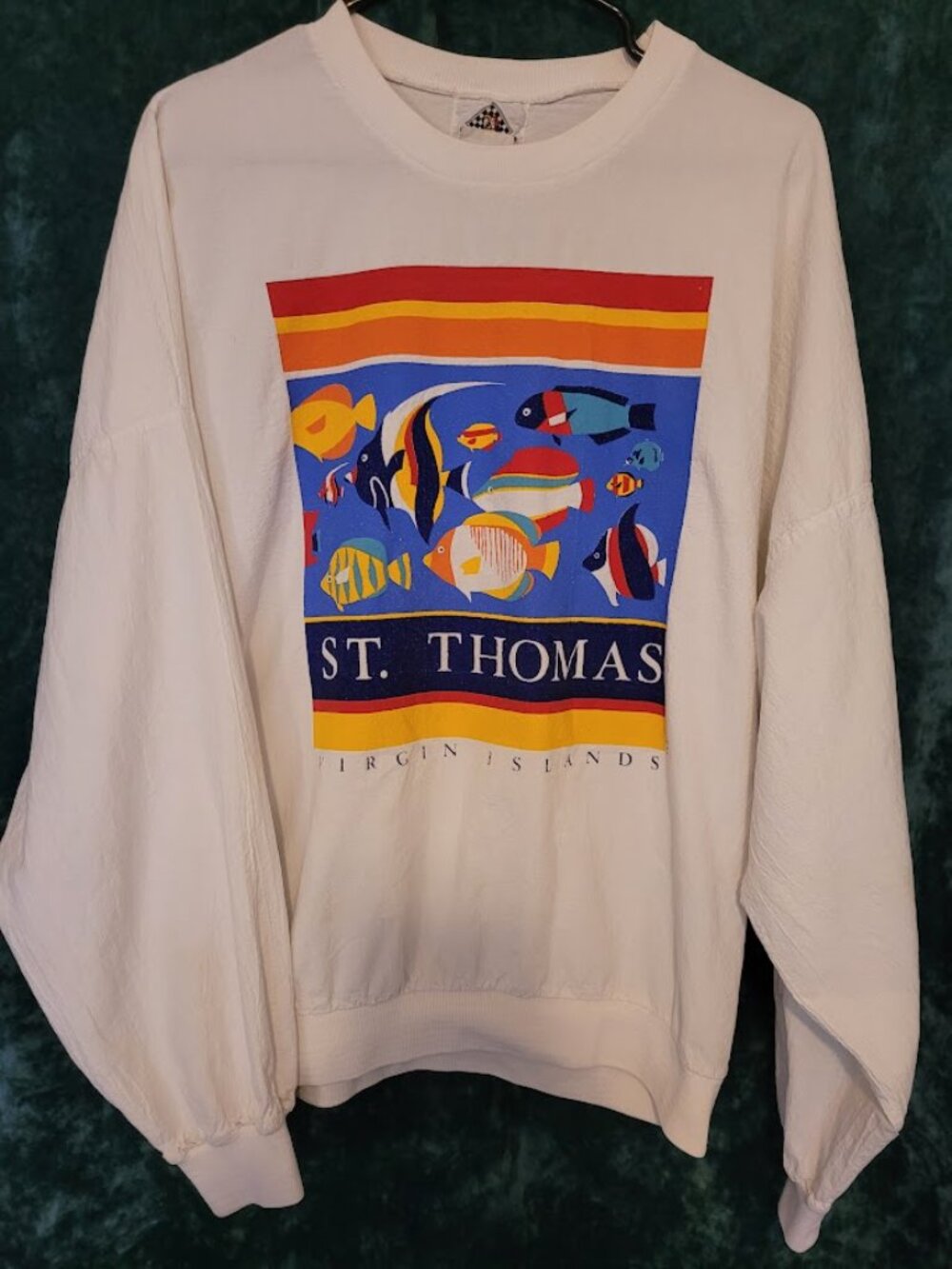Vintage 1987 Bye Bye St. Thomas Virgin Islands Pullover - 80s/90s Crinkle Style